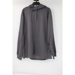Adidas Hoodie Mens XL Gray Climawarm Pullover Long Sleeve basketball Side Zipper